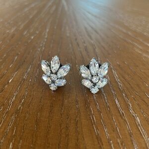 Vintage Clip On Faux Diamond Earrings